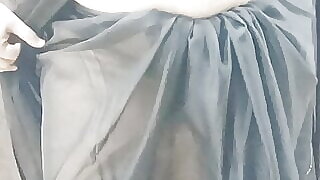 Black Saree Black Bra on Black Firday