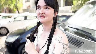 PutaLocura - Morena de tetas grandes espa&ntilde_ola traga leche de su novio en pillada