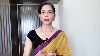 Indian Desi Bhabhi Wearing Yellow Saree In Front Of Devar